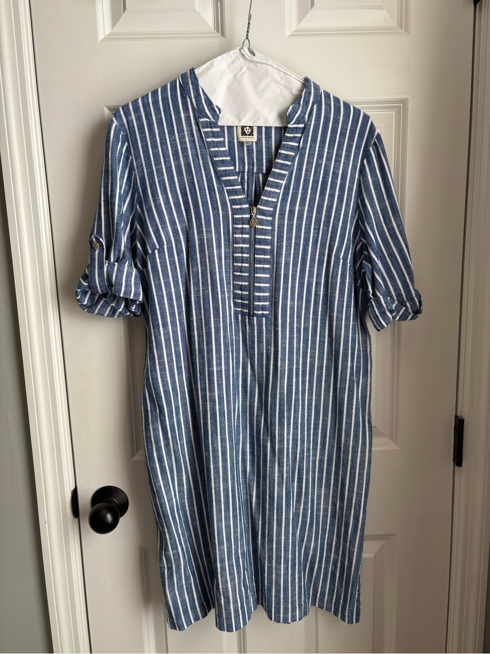 Anne Klein Linen Stripped Shift Dress